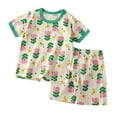 thumbnail image 2 of Kids Clothes Girls Crewneck Short Sleeve Print T-Shirt and Shorts Cute Clothes Outfit Set, 2 of 3