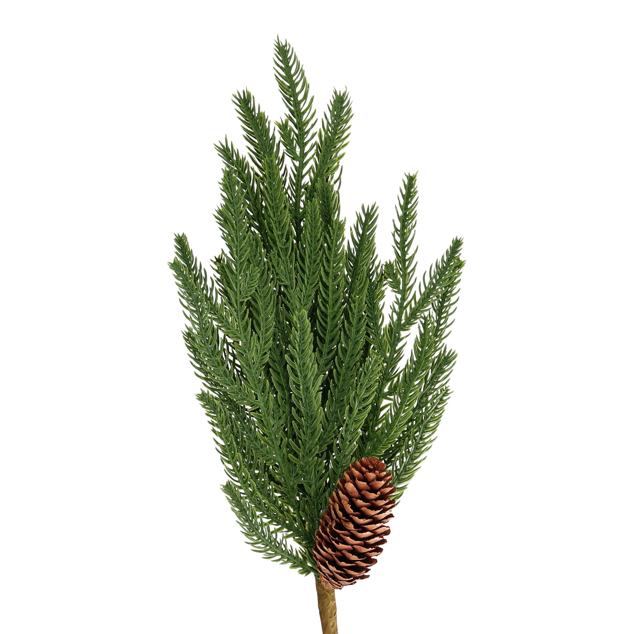 Green and Brown Pine Branch Decorative Christmas Pick, 15", by Holiday Time