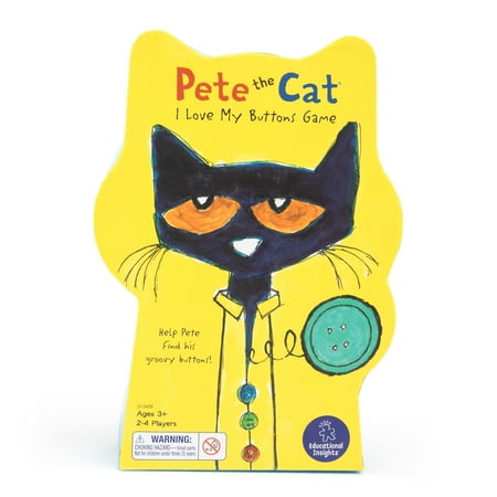 Educational Insights Pete the Cat I Love My Buttons Preschool Board Game with Multi-Color Buttons for Boys & Girls Ages 3 4 5+