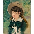 thumbnail image 2 of Manet, Edouard 26x32 Black Ornate Wood Framed with Double Matting Museum Art Print Titled - Young Girl on a Bench, 2 of 4