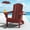 Red, variant on SERWALL Folding Adirondack Chair Set with Dual Cup Holders & Phone Holder, All-Weather HDPE Fire Pit Chairs for Outdoor, Patio, Poolside, Garden - Black