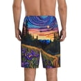 thumbnail image 6 of KLL Galactic Night Over Meadow for Men's 1-Pack Shorts,Sleep Pajama Shorts for Men Soft Pj Shorts Men's Pajama Bottoms Sleepwear -X-Large, 6 of 7
