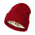 thumbnail image 4 of Gorro holgado y cálido de invierno con interior de seda, ligero y de tamaño universal. Rojo, 4 of 9