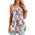 thumbnail image 1 of Qarigey Camiseta sin mangas con tirantes de verano con estampado suelto para mujer Camisetas sin mangas Blanco SG Qarigey AP001915-20, 1 of 5