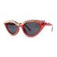 thumbnail image 1 of Full Crowned Rhinestone Studed Classic 20s Gothic Cat Eye Sunglasses Red Black, 1 of 4