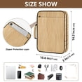 thumbnail image 3 of Haosy Accordion File Organizer Zipper Binder 500 Sheet 6-Tab Expanding File Folder Multi-Pocket 1.2 Inch 3 Ring Hand Drawn Wooden Grain, 3 of 7