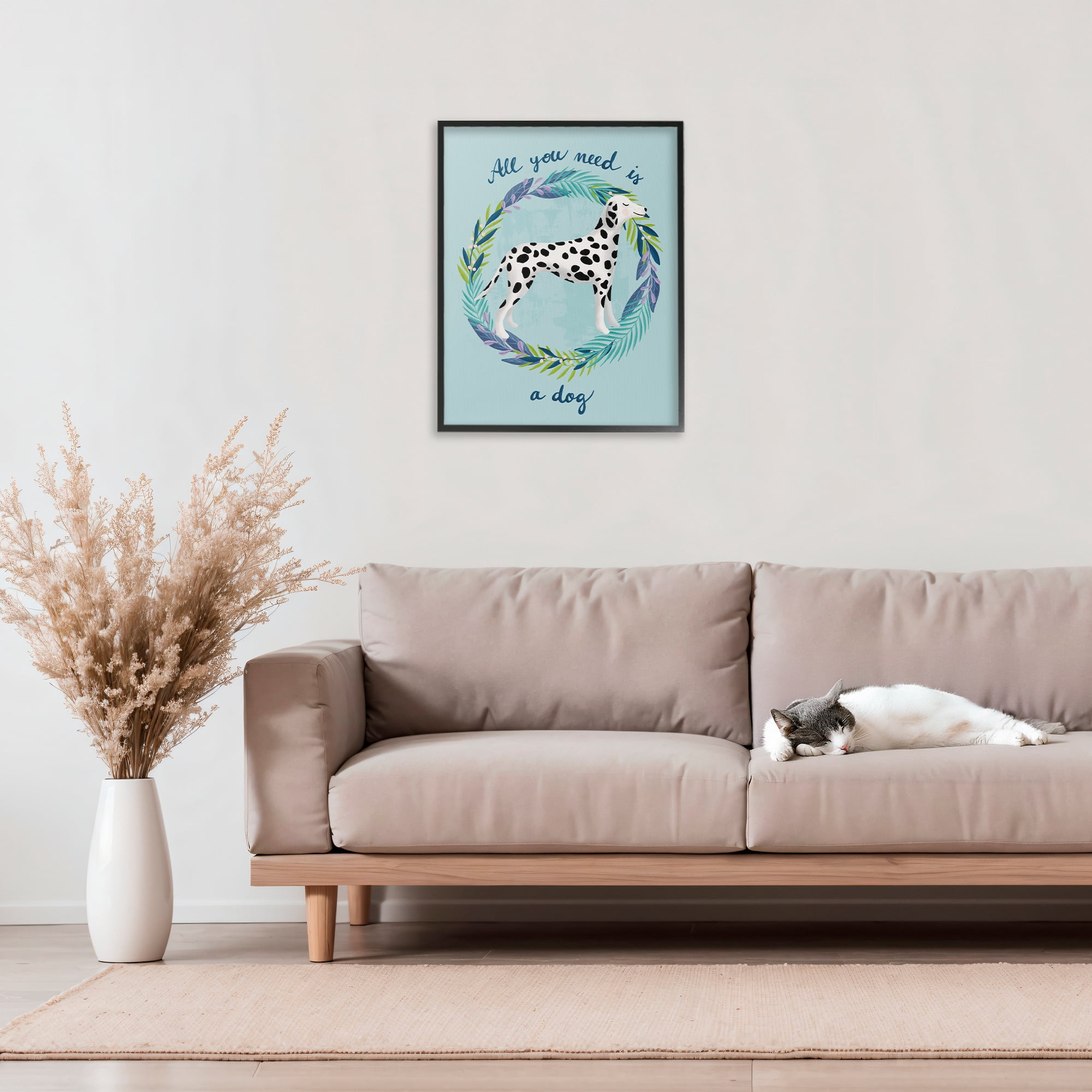 Stupell Industries All You Need Is A Dog Black Framed Giclee Art, design by Metka Hiti