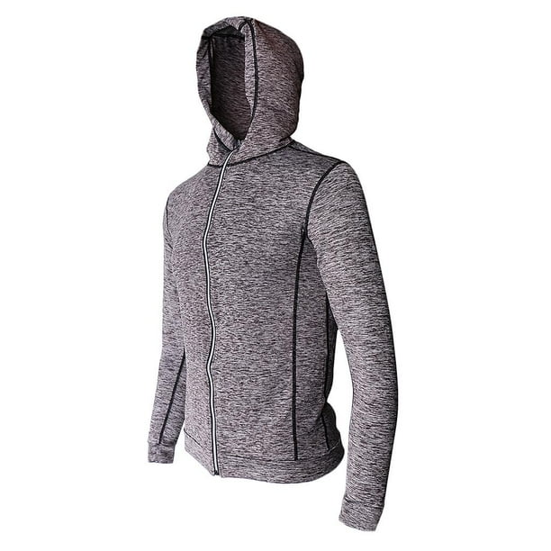 Chaqueta deportiva de punto de poliéster para hombre, con capucha, para otoño, para gimnasio, correr, yoga, abrigo para correr XXL