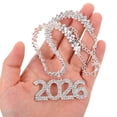 thumbnail image 3 of GOOHOCHY Collar de cadena con diamantes de imitación: Gargantilla cubana brillante de 2026 con colgante de número, cadena de plata para hombres y mujeres, joyería de hip hop para bodas, graduaciones, 3 of 8