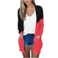thumbnail image 1 of CEHVOM Femmes Mode pour Femmes Cardigan à Manches Longues à Rayures Imprimées Manteau Décontracté Hauts/veste Liquidation, 1 of 5