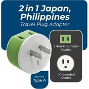 OREI Japan، Philippines Power Plug Adapter with 2 USA Inputs - Travel 3 Pack - Type A (US-6)