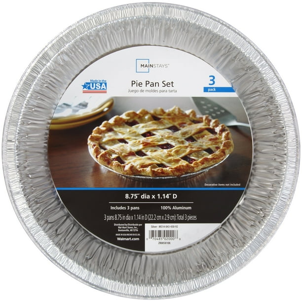 Mainstays Aluminum Disposable Pie Pan Set 3 Piece Walmart Com Walmart Com