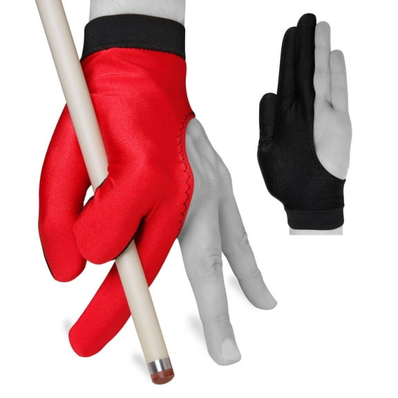 Fortuna Billiard POOL CUE GLOVE - for Left Hand - Red and Black (Small)