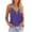 Purple, variant on Busydd Tank Top for Women Casual Solid Color Spaghetti Strap Womens Tops Trendy Sleeveless Zipper Summer Tops Comfortable V Neck Camisole Tops for Women