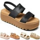 thumbnail image 1 of Sandalias hexnart Fashion Platform para mujer, color negro, talla 40, 1 of 6