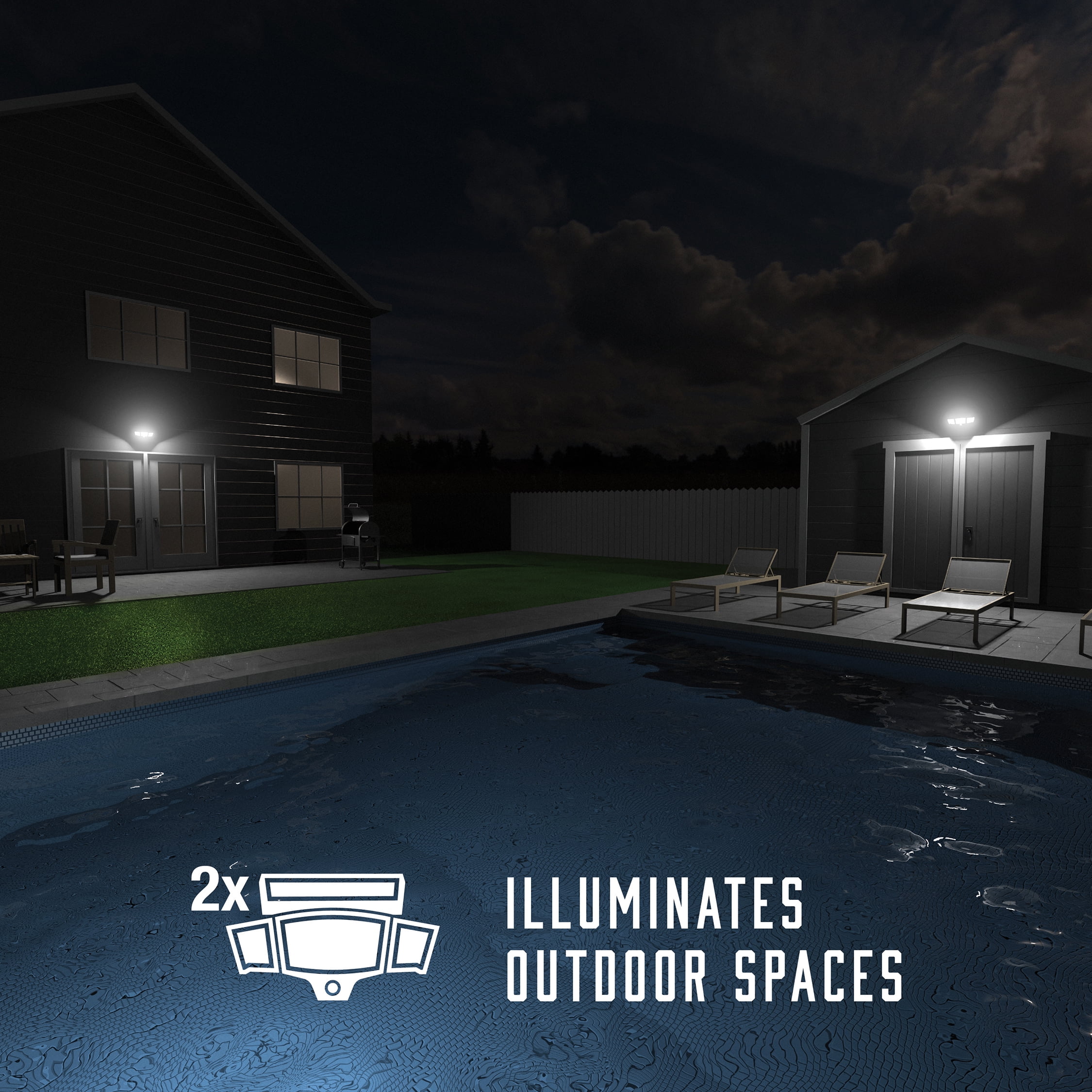 Tzumi Solar Lights Motion Sensor Outdoor Flood Lights with Wireless Remote, 3 Adjustable Lighting Modes, Waterproof, 2-Pack