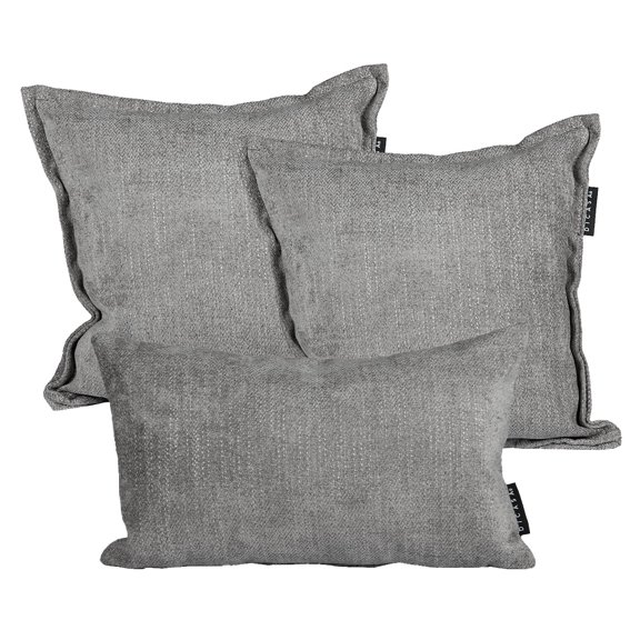Set de 3 Cojines (2 Cuadrados + 1 Rectangular) Bond Gris Oscuro