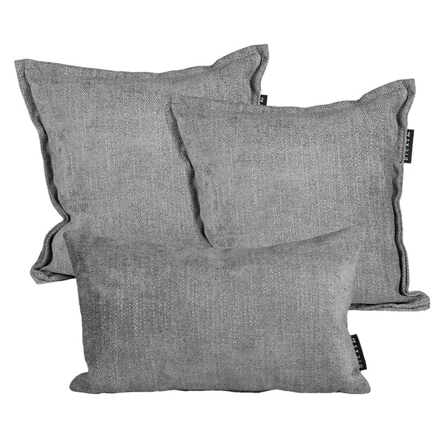 Set de 3 Cojines (2 Cuadrados + 1 Rectangular) Bond Gris Oscuro