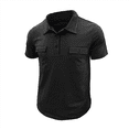 thumbnail image 2 of Camisetas de Corta para Hombre, Informales, Absorbentes de Humedad, de Golf, Ajustadas, Básicas, con Bolsillo. Negro XL, 2 of 7