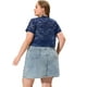thumbnail image 4 of Women's Plus Size Shrug Cardigan Lace Allover Open Front Short Sleeve Crop Bolero Jacket Navy 1X, 4 of 6