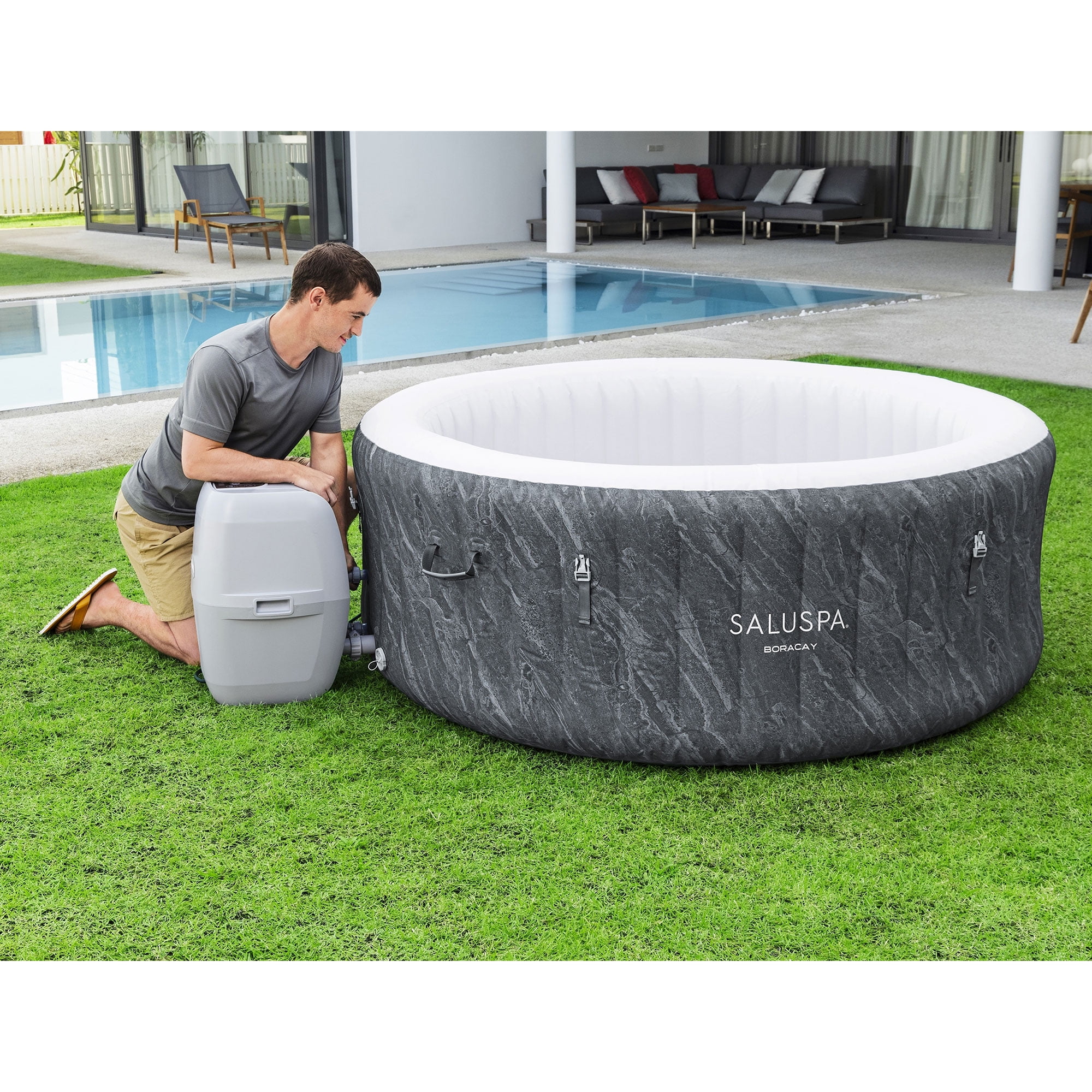Bestway SaluSpa Fiji 2 to 4 Person Portable Inflatable Round Hot Tub, –  Home Lot