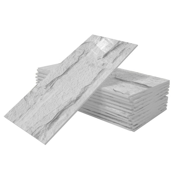 Peel And Backsplash Tile, 4" X 8" Pvc Matte Brick Wall Tile 16Pcs
