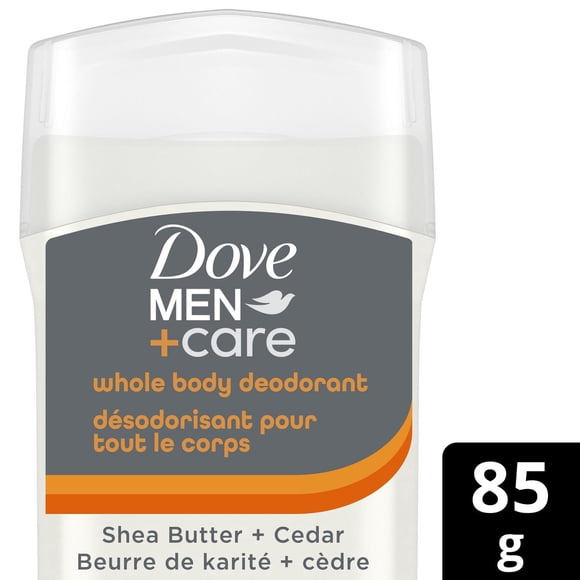 Dove Men+Care Whole Body Deodorant Stick For 72H Odour Protection Shea Butter & Cedar is suitable to use from pits, privates, to feet