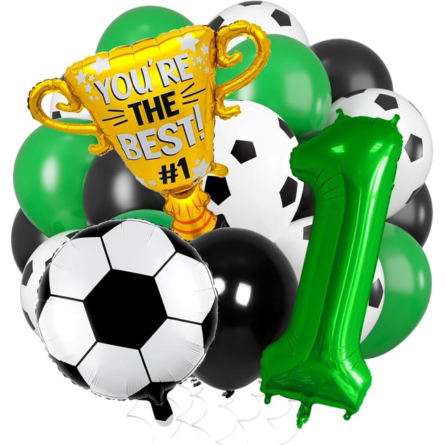 Yanonmyfd Soccer Balloons Set 11 Pcs, Football Balloons Party Decorations Gold Winner Trophy Balloon USA Patriotic Anniversary World Cup Soccer Sports Theme Party Decorations,Soccer1