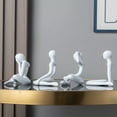 thumbnail image 5 of 4PCS Thinker Statue Office Decor Desk Decor, Abstract Decor Art Sculpture Ornament Coffee Table Decor Bookshelf Decor Modern Home Decor Home Decorations for Living Room, 5 of 9