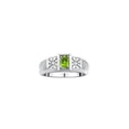 thumbnail image 1 of RYLOS Men's Rings Sterling Silver Classic 6X4MM Oval Gemstone & Diamond Ring Peridot August Birthstone Rings For Men, Silver Rings, Size 12, 1 of 7