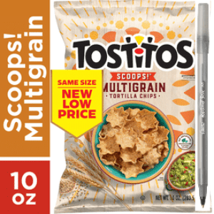 Tostitos Tortilla Chips Multigrain Scoops with pan