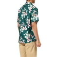 thumbnail image 4 of INSPIRE CHIC Men's Shirts Short Sleeve Floral Printed Button Front Beach Hawaiian Shirt 34 Green Pink, 4 of 7