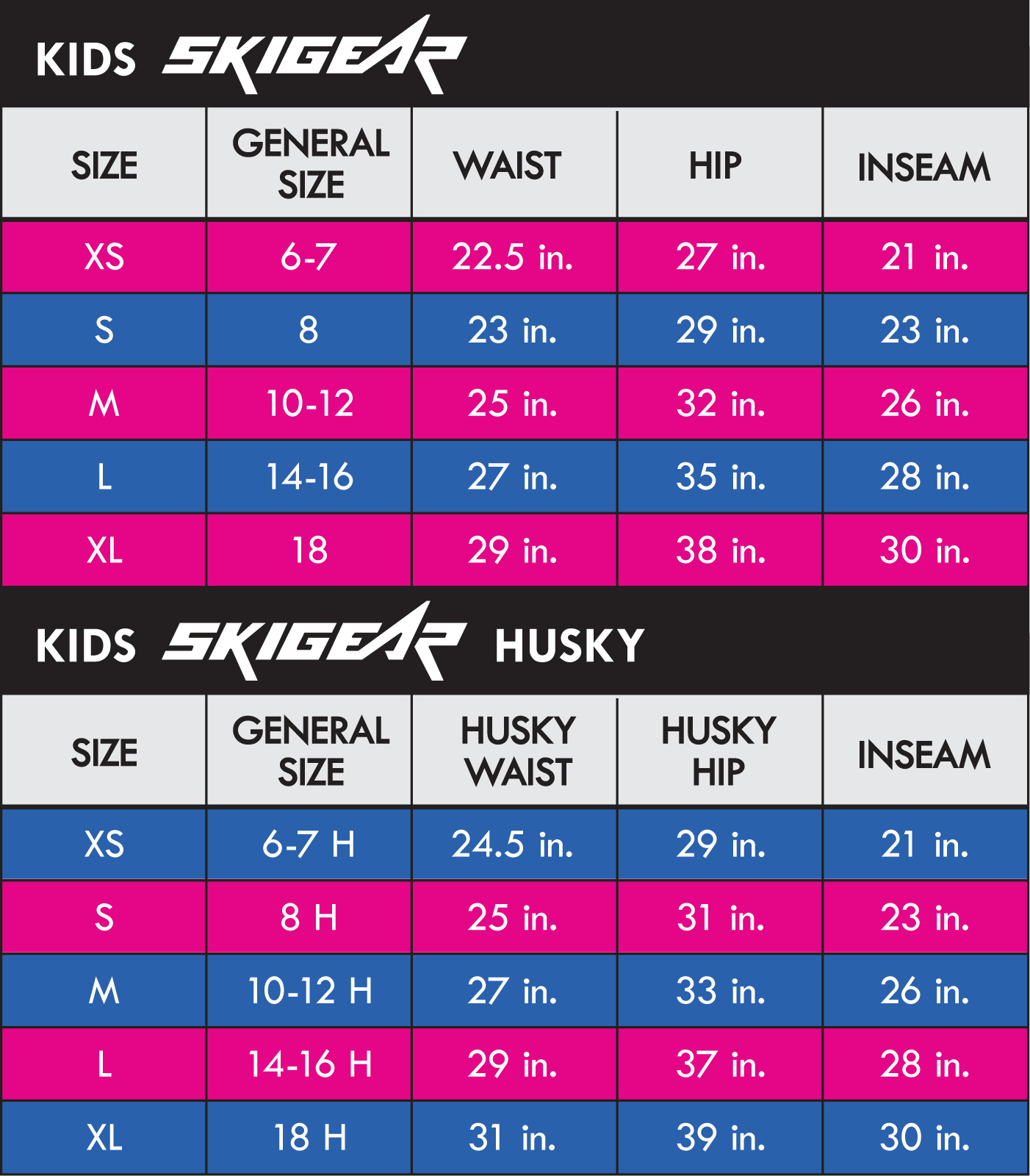 SkiGear Youth Insulated Snow Bib Overalls, Sizes 5-18
