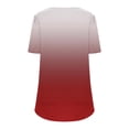 thumbnail image 4 of Plebaso Chemises Dégradées pour Femmes Manches Courtes Col Rond Tunique Décontractée Plissée Blouses Amples Habillées, 4 of 5