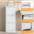 thumbnail image 5 of 4-Drawer Metal File Cabinet with Lock,Steel Printer Stand with Storage for Home Office,Vertical Filing Cabinet for Legal/Letter/A4 Files,Assembly Required(15''W-4 Drawers,Black), 5 of 7