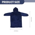 thumbnail image 2 of Minkissy Adult Wearable Blanket Wearable Blanket Hoodie Blue Polyester Comfortable Wear for Watching TV in Fall 1Set, 2 of 6