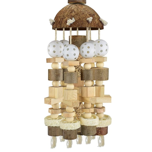 Juguete Para Masticar Loros, Juguetes De Madera Para Pájaros, Bloques De Madera, Juguete Para Masticar Pájaros, Jaula Para Loros, Juguetes Para Cacatúas, Loros Monstrate PT002121-00