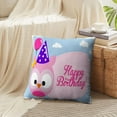 thumbnail image 4 of LALILO Throw Pillow Covers Birthday Card Little Pink Cute Owl With Cushion Cover 18" x 18", 2 Pack, 4 of 6