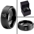 thumbnail image 4 of Tungsten Ring Mens Wedding Band Black Gamer Graduation Fashion Men Jewelry Birthday Gift for Wife, 4 of 7