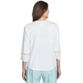 thumbnail image 2 of Alfred Dunner Womens Petite Lace Patchwork Embellished Sleeve Top, 2 of 4