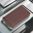 thumbnail image 4 of Hzzsbu PU Leather Credit Card Holder Sized Stitched Business Card Case Credit Card Wallet With Magnetic Shut For Men Women, 4 of 7