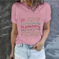 thumbnail image 1 of Daisyyozoid Nouvelles Arrivées Hauts pour Femmes Joyeuses Pâques Lettrage Imprimé Col Rond Manches Courtes Haut Manches Courtes Col Rond Chemise, 1 of 5