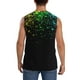 thumbnail image 4 of Fotbe Night Rainbow Sparkles Men's Camiseta sin Mangas Estampada para Hombres, Playera Casual para Gimnasio, Entrenamiento, Playa-Large, 4 of 7