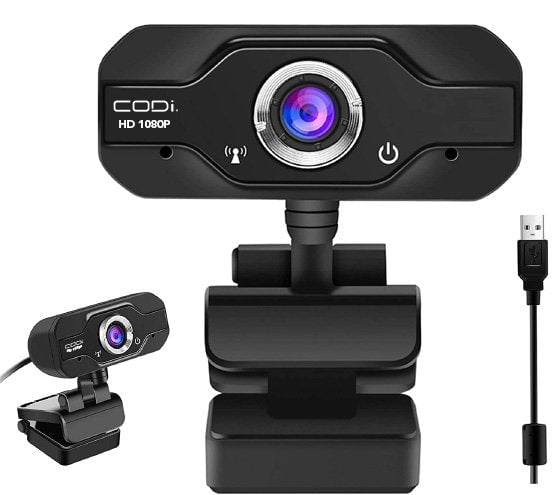 CODi Aquila HD 1080p Fixed Focus Webcam | Full HD Video, Built-in Mic, Plug & Play for Zoom, Teams & Skype