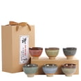 thumbnail image 1 of Juego de 6 vasos de chupito de soju coreano, tazas de porcelana, tazas de cerámica coreanas, accesorios para té, artículos para beber, cerámica artesanal (multicolor, diseño elegante)., 1 of 5