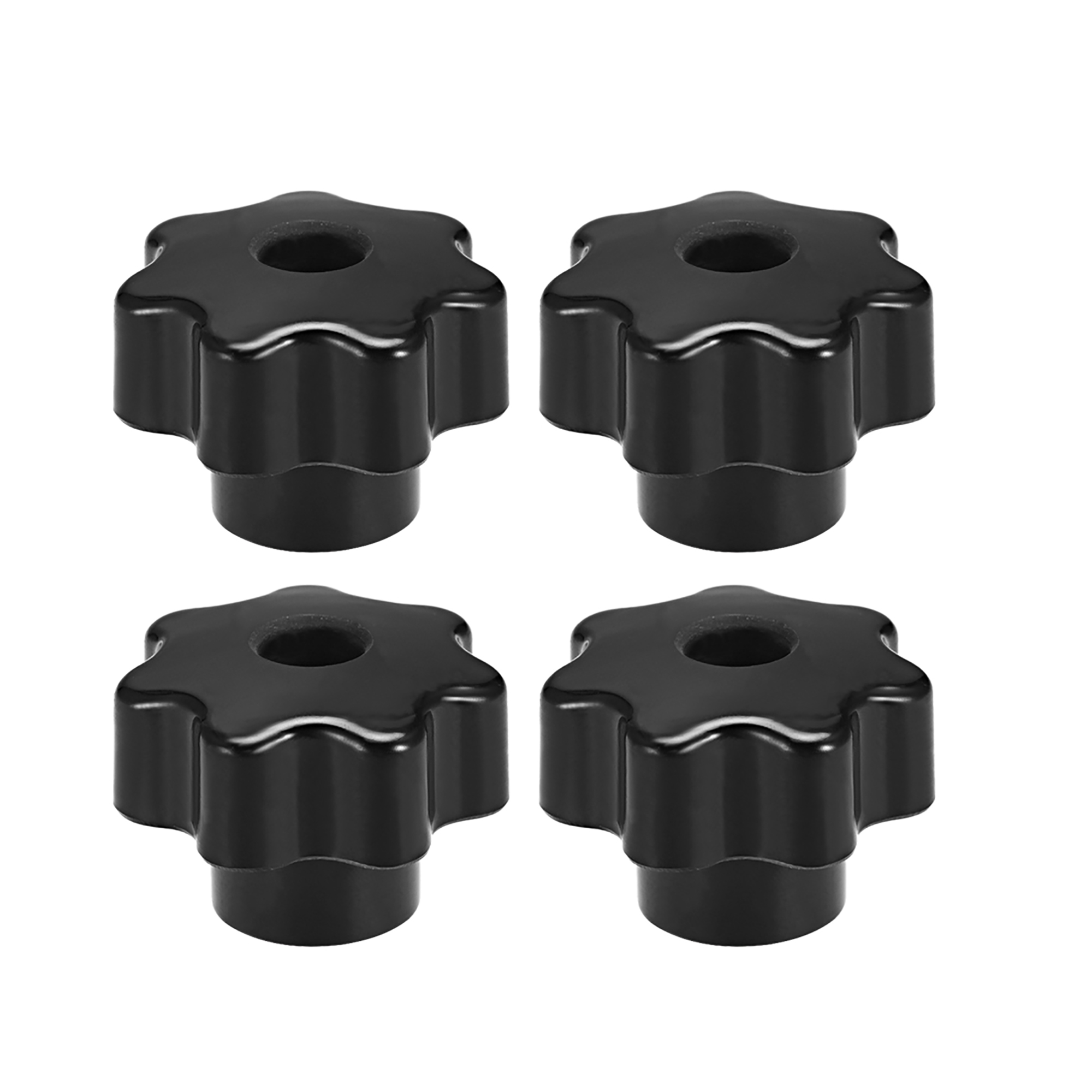 4Pcs Star Knob Grip Handle M8 Dia 39mm Brass Insert Female Thread Black