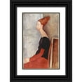 thumbnail image 1 of Modigliani, Amedeo 17x24 Black Ornate Wood Framed with Double Matting Museum Art Print Titled - Seated lady side view, 1 of 4