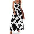 thumbnail image 1 of Vestido sin mangas con estampado de vaca, atuendo para festival, ropa de playa para mujer, 1 of 7