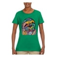 thumbnail image 3 of Funny Neon Sloth | Dean Russo Art Animal Lover Womens T-Shirt, Kelly, 3XL, 3 of 5