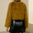 thumbnail image 4 of Women's Cropped Faux Fur Coat Long Sleeve Open Front Cardigan Casual Fluffy Parka Shaggy Short Jacket Coat, 4 of 5